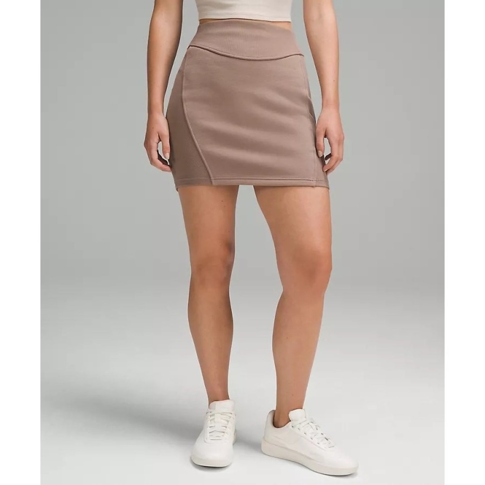 Lululemon NEW Womens Taupe Skirt High-Rise Athleisure Ribbed Casual Sporty
